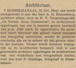 Artikel over de opdracht aan Kleinenberg (zie slot)
              <br/>
              De Noord-Ooster, 22 oktober 1932
